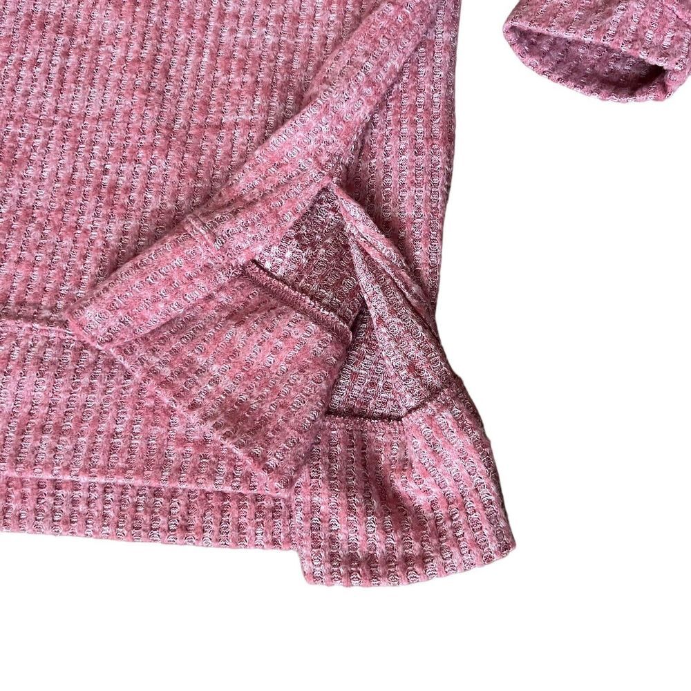 Everleigh‎ Sweater Women’s Size XS Cowl Neck Tunic Top Mauve Long Sleeve Waffle - Picture 6 of 9